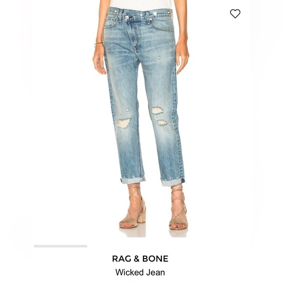 Rag & Bone Women's Wicked Jean Size 27 Kit Kat Room Color Asymmetrical Zipper - Picture 1 of 13